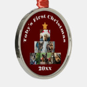 Hond, Kat of Huisdier Foto Collage Kerstboom Metalen Ornament (Rechts)