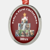 Hond, Kat of Huisdier Foto Collage Kerstboom Metalen Ornament (Links)