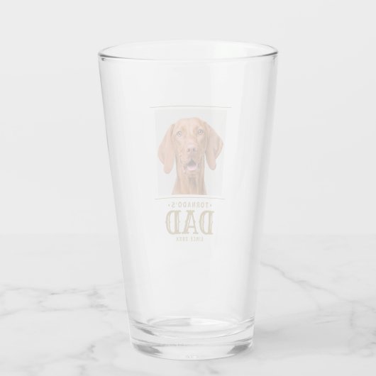 Hond Kat Papa Gift Custom Pet Foto & Naam Glas (Achterkant)