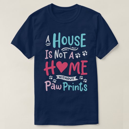 Hond Kat Paw Print Pet Lover T-shirt (Design voorkant)