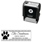 Hond Kat Pawprint Retouradres Familienaam Zelfinktende Stempel (In situ)