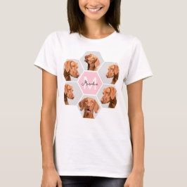 Hond Kat Pet Fotocollage Aangepaste Monogram Naam T-shirt
