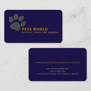 Hond Kat Poot - Dierenwinkel Blauw Visitekaartje