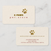 Hond Kat Poot - Dierenwinkel  Visitekaartje (Voorkant / Achterkant)