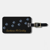 Hond kat pootafdrukken gepersonaliseerd bagagelabel (Voorkant horizontaal)