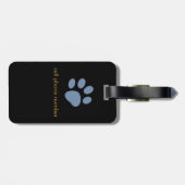 Hond kat pootafdrukken gepersonaliseerd bagagelabel (Achterkant horizontaal)