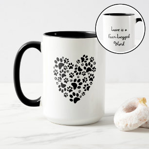 Hond Kat Pootafdrukken Hart Valentijnsdag Liefde Mok