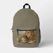 Hond & Kat Rustend Samen Print Knip Naai Rugzak (Voorkant)