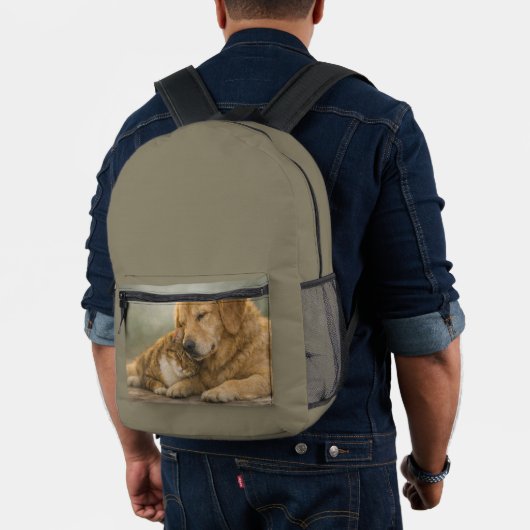 Hond & Kat Rustend Samen Print Knip Naai Rugzak (Insitu (model))