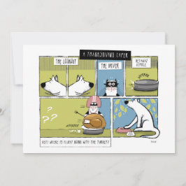 Hond Kat Thanksgiving Avontuur Feestdagenkaart