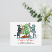 Hond Kat Veterinaire Kliniek Kerstmis Feestdagenkaart (Staand voorkant)