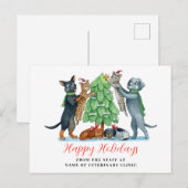 Hond Kat Veterinaire Kliniek Kerstmis Feestdagenkaart (Voorkant / Achterkant)