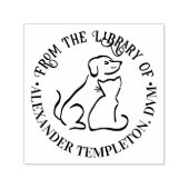 Hond & Kat Vrienden #2 Ronde Bibliotheek Boeknaam Zelfinktende Stempel (Design)