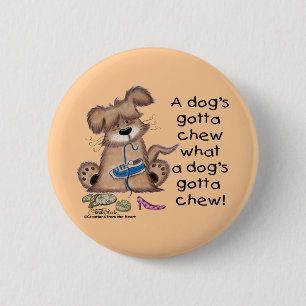 Hond kauwt schoenen ronde button 5,7 cm