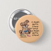 Hond kauwt schoenen ronde button 5,7 cm (Voorkant /achterkant)
