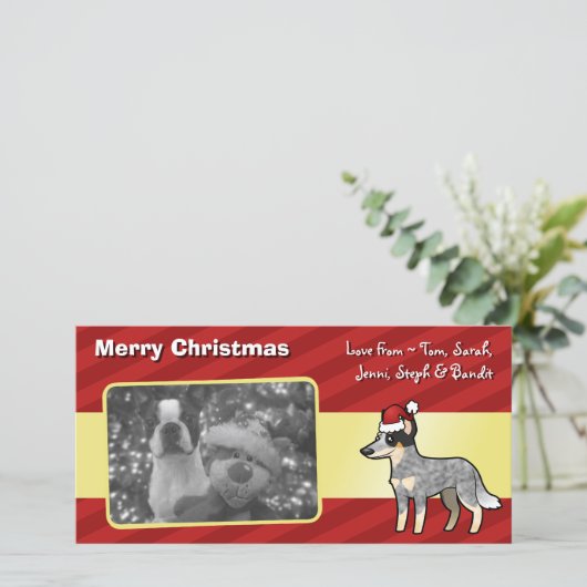 Hond/Kelpie van het Vee van Kerstmis de Feestdagenkaart (Staand voorkant)