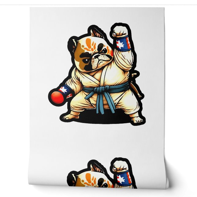 Hond kent Karate Behang (Afrollen)