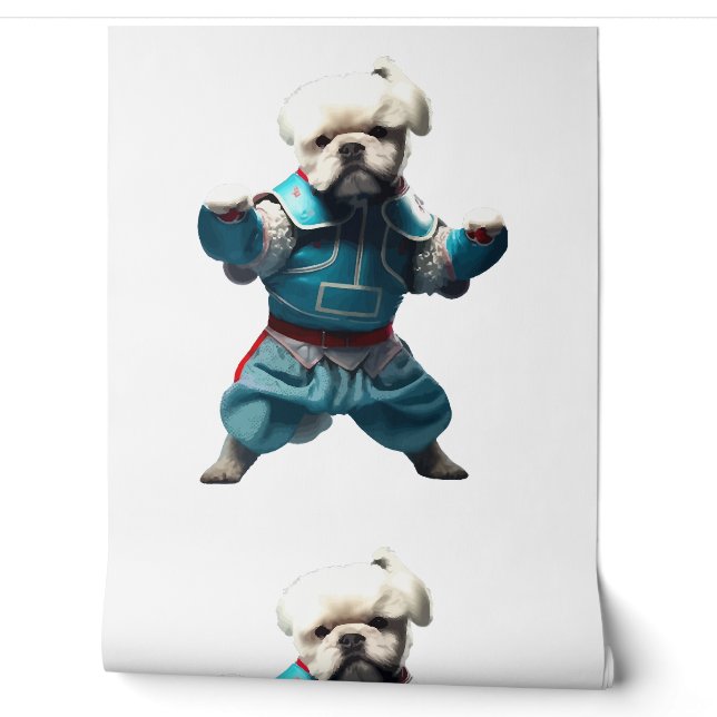Hond kent karate getransformeerd behang (Afrollen)