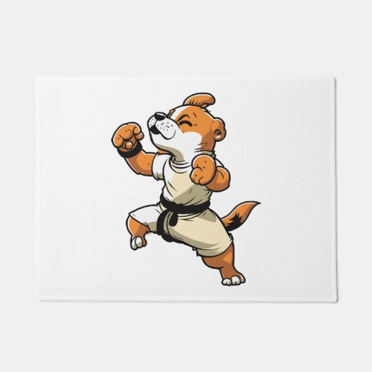 Hond kent karate getransformeerd deurmat (Voorkant)
