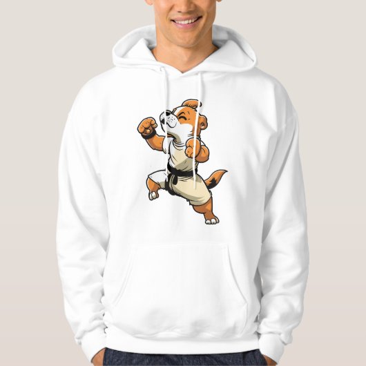 Hond kent karate getransformeerd hoodie (Voorkant)