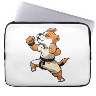 Hond kent karate getransformeerd laptop sleeve