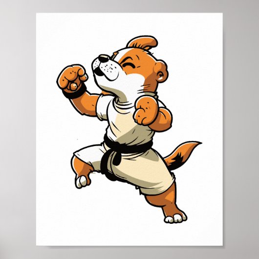 Hond kent karate getransformeerd poster (Voorkant)