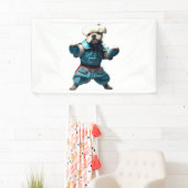 Hond kent karate getransformeerd spandoek (Insitu)