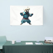 Hond kent karate getransformeerd spandoek (Beurs)