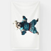 Hond kent karate getransformeerd spandoek (Verticaal)