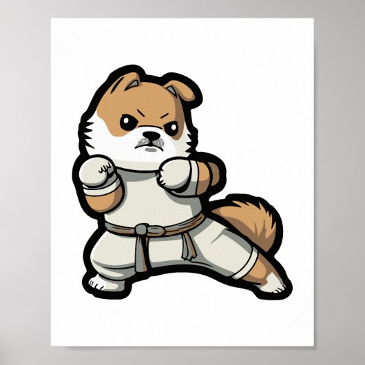 Hond kent Karate Poster (Voorkant)