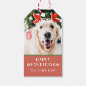 Hond Kerst Foto Fijne Pawlidays Cadeaulabel (Voorkant)