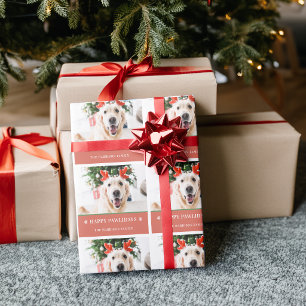 Hond Kerst Foto Gelukkig Poesliedag Cadeaupapier