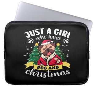 Hond kerst - Gewoon een meisje dat van honden en k Laptop Sleeve