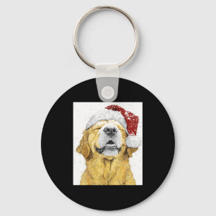 Hond Kerst Golden Retriever Tops Sleutelhanger