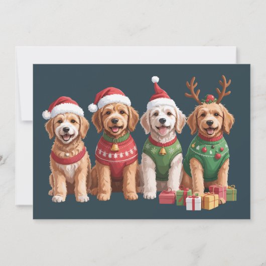 Hond Kerst Goldendoodle Kerst Hondenliefhebber Feestdagenkaart (Voorkant)