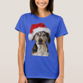 Hond Kerst Grappige Kerstmis Dragen Santa Hat T-Sh T-shirt (Voorkant)