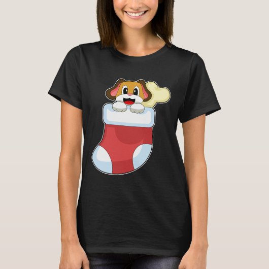 Hond Kerst Kerst sokken T-shirt (Voorkant)