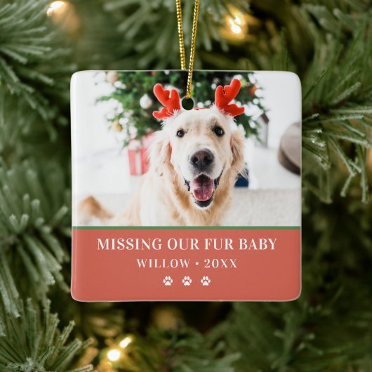 Hond Kerst Mis Foto Gelukkige Pawlidays Keramisch Ornament (Boom)