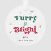 Hond Kerst Ornament Foto Huisdier Furry & Bright (voorkant)
