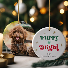 Hond Kerst Ornament Foto Huisdier Furry & Bright