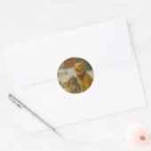 Hond Kerst Ornament Ronde Sticker (Envelop)