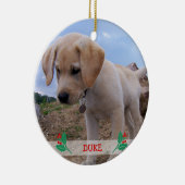 Hond Kerst Ornamente Gepersonaliseerde Foto Keramisch Ornament (Rechts)