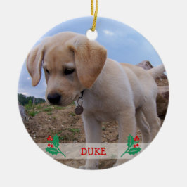 Hond Kerst Ornamente Gepersonaliseerde Foto Keramisch Ornament