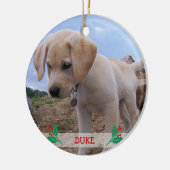 Hond Kerst Ornamente Gepersonaliseerde Foto Keramisch Ornament (Links)