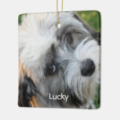 Hond Kerst Ornamenten Vierkant Keramiek Foto (Links)