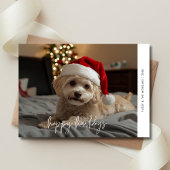 Hond Kerst Overlay Foto Happy Howholidays Pet Feestdagenkaart