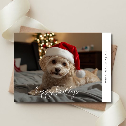 Hond Kerst Overlay Foto Happy Howholidays Pet Feestdagenkaart