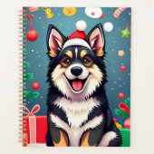 Hond Kerst Planner Kerstman Hoed Kerstcadeau (Voorkant)
