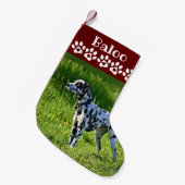 Hond Kerst Sock Foto Kleine Kerstsok (Voorkant (Hangend))