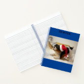Hond kerst spiraal notebook met aangepaste naam. notitieboek (Binnen)